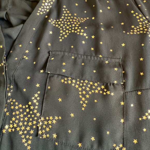 Torrid Harper Black & Gold V-Neck Top Size 1 - Picture 4 of 8